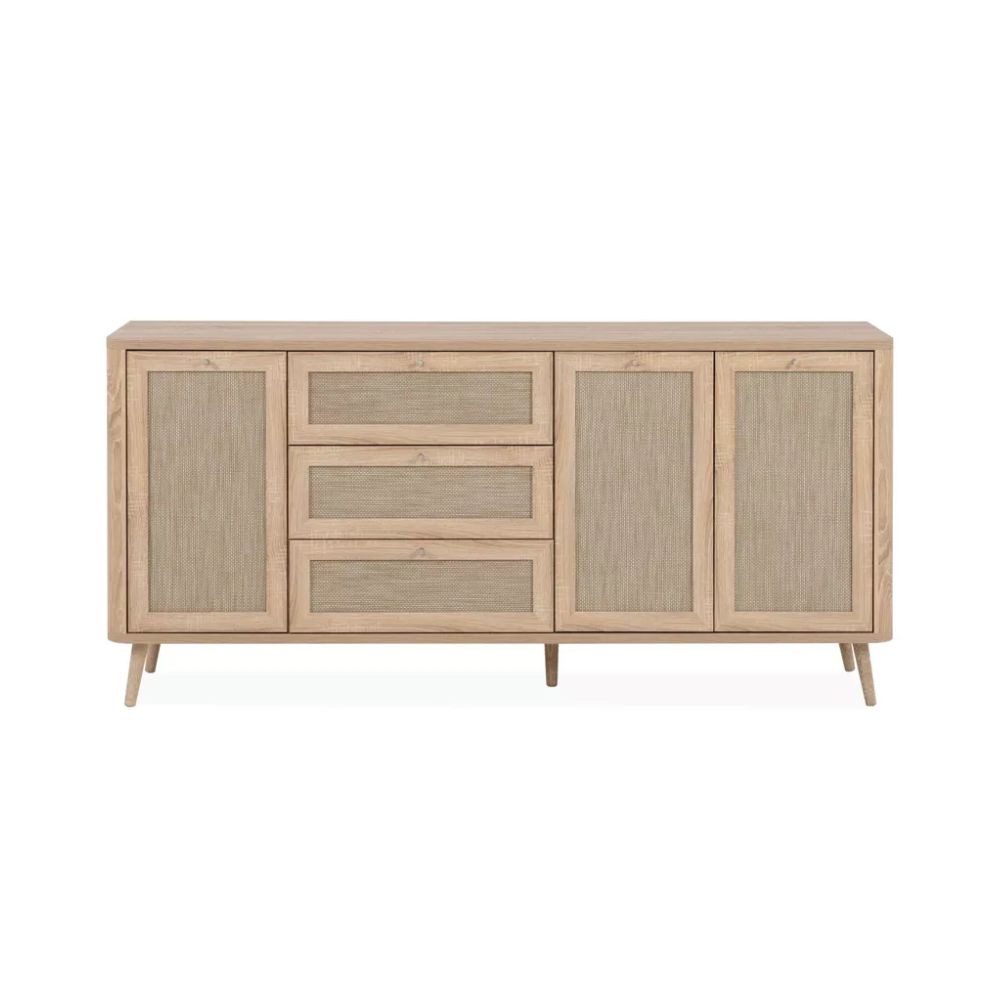 Madia KUTA51A rovere sonoma 3 cassetti e 3 ante effetto rafia